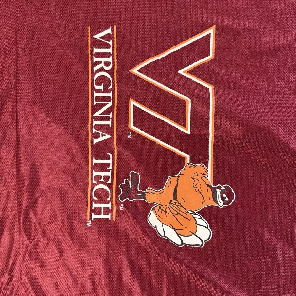 Vintage 90s‎ Virginia Tech Hokies Mesh Pillowcase Burgundy